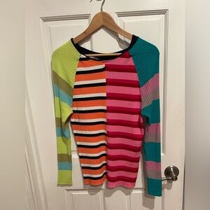 APNY Colorful Striped Long Sleeve Sweater M